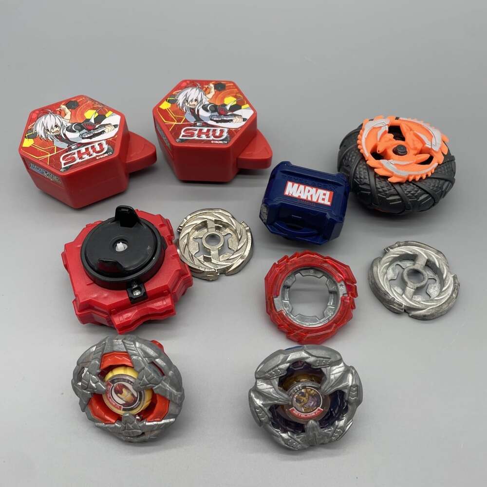 Misc. Lot Of Beyblade Pieces Marvel Thanos And Iron Man Etc